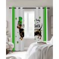 thumbnail image 2 of St. Patrick's Day Blackout Curtains for Bedroom - 84 Inch Long Light Blocking 2 Panels Set, Spring Lucky Dogs Grass Green Striped Thermal Insulated Living Room Drapes Grommet Window Curtains 52"x84", 2 of 8