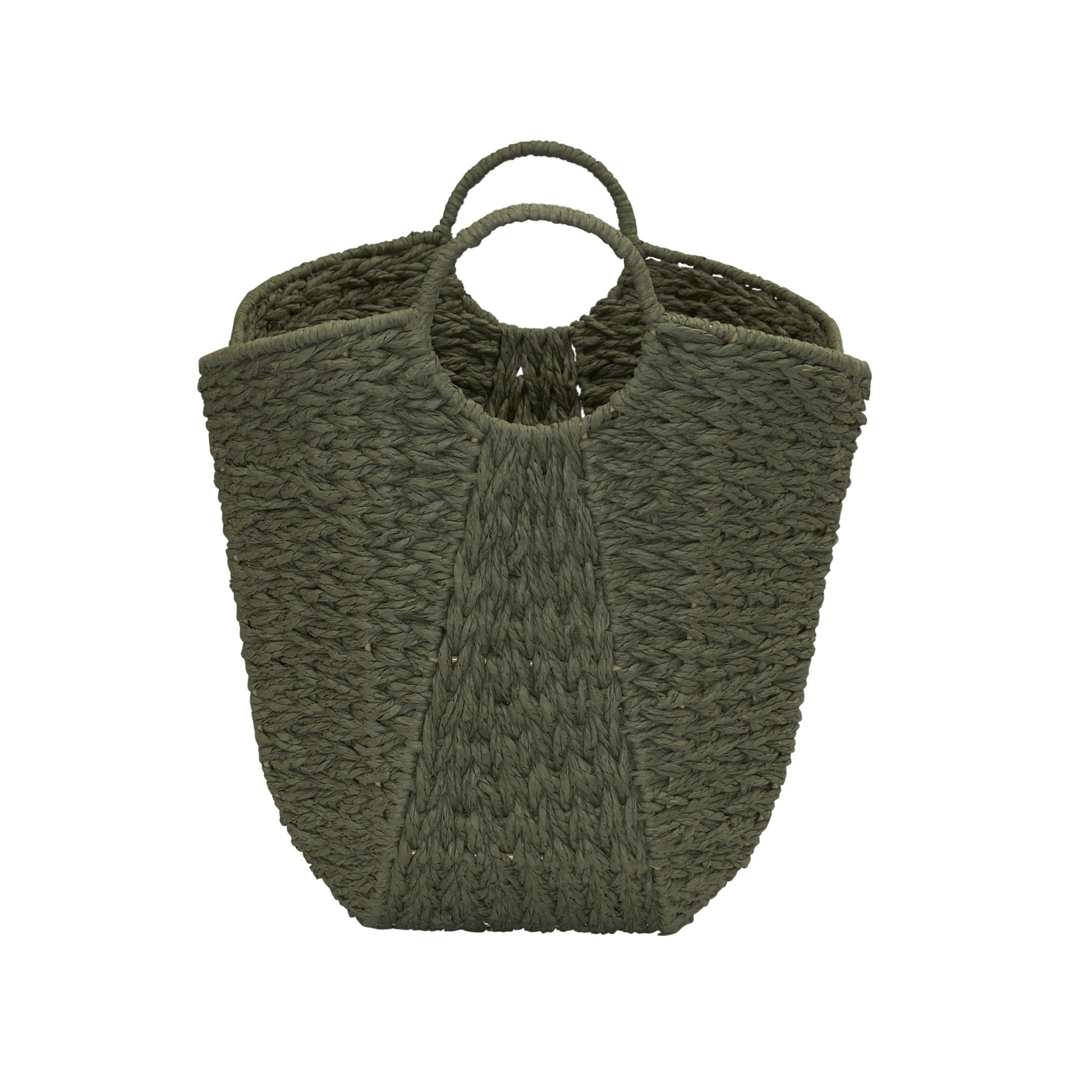 Household Essentials Paper Rope Basket with Handles, Natural Woven Woven Storage Basket, Great for Decoration or Organization