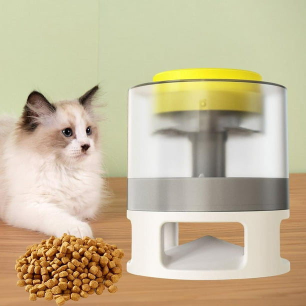 Alimentador de mascotas Granero de alimentación Antideslizante Alimentos Juguetes educativos Dispositivo de entrenamiento Universal Mejora la in - Amarillo Amarillo blanco Salvador Alimentador lento