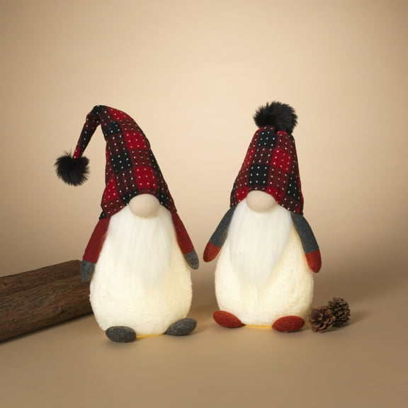 25.2 Illuminated Plush Holiday Gnomes Set of 2