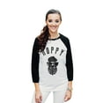 thumbnail image 2 of Thread Tank HOPPY Unisex 3/4 Sleeves Baseball Raglan White Black 2X-Large, 2 of 4