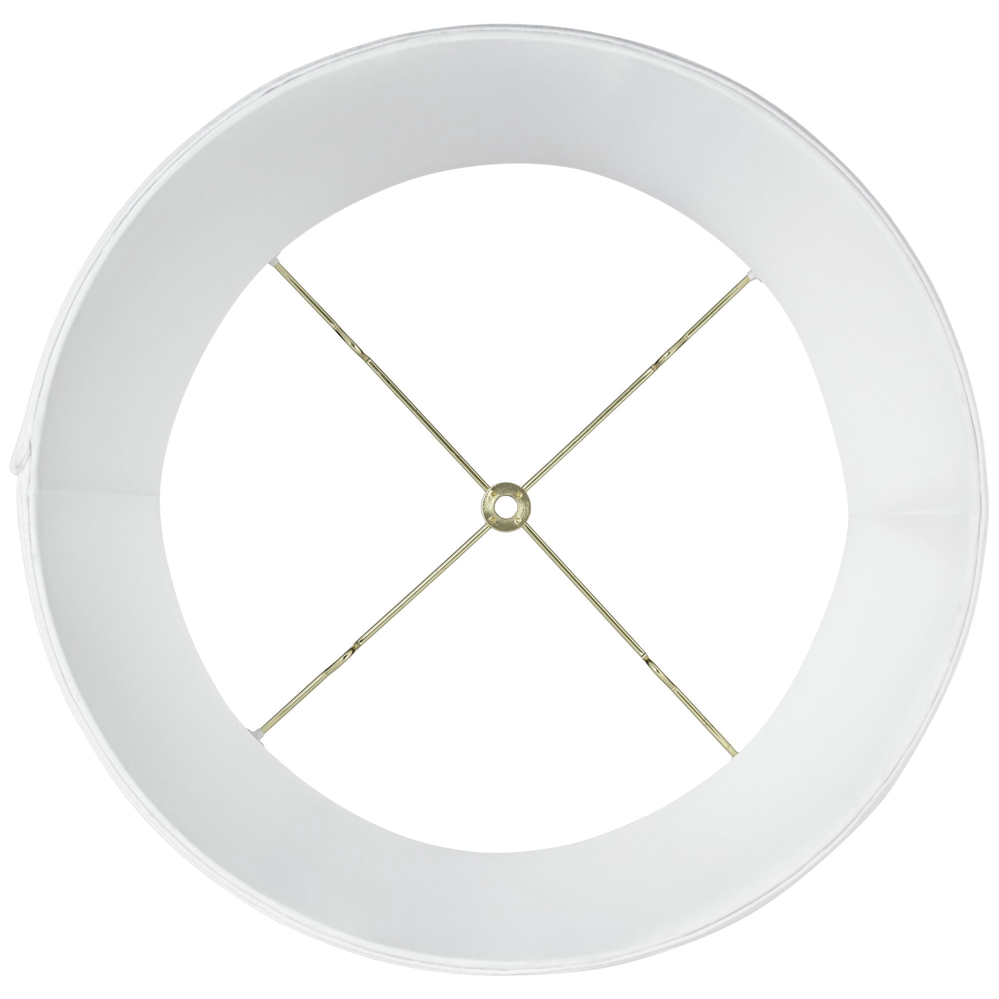 Imperial Shade White Medium Drum Lamp Shade 14" Top x 16" Bottom x 12" Slant (Spider) Replacement with Harp and Finial