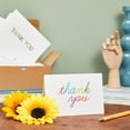 thumbnail image 4 of Juvale Thank You Cards with Envelopes - Bulk Blank Thank You Notes & Cards for Kids & Adults - 6 Assorted Rainbow Designs - White, 48 Pack, 4 x 6 In, 4 of 11