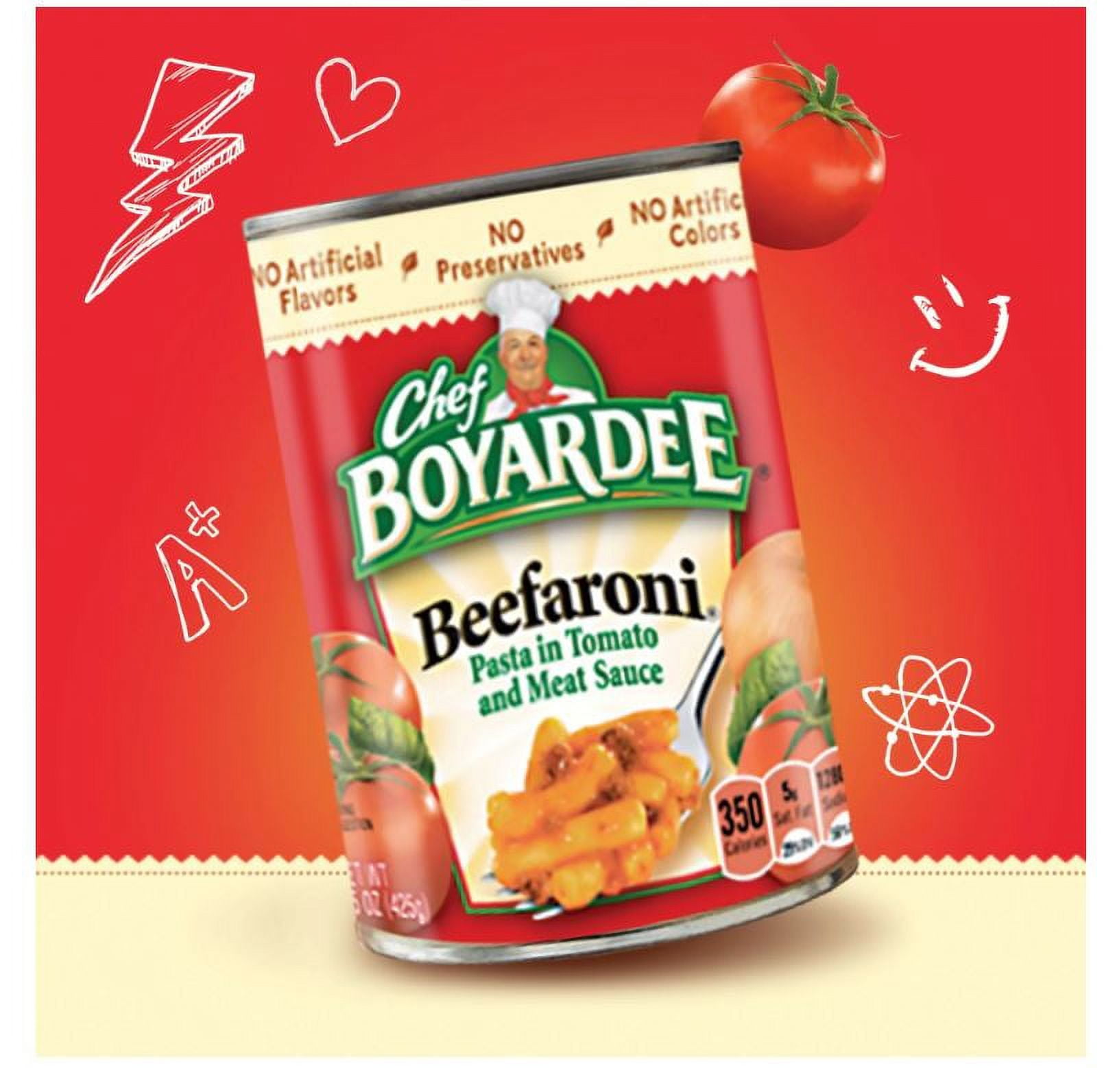 Chef Boyardee Beefaroni, Microwave Pasta, Canned Food, 15 oz (Pack of 6)