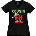 thumbnail image 3 of Inktastic Christmas Cousin Elf Women's Plus Size V-Neck T-Shirt, 3 of 5