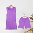 thumbnail image 5 of GILIGEGE 2 Piece Short Sets for Women Summer Women's Casual Oversized Two Piece V Neck Vest Open Top Top Top Tight Shorts Shorts Set Summer Beach Vacation Outfits Lounge Tracksuits Purple Xxl, 5 of 6