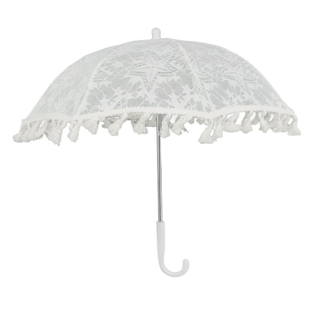 White Lace Umbrella Vintage Wedding Bridal Lace Parasol Children's Photo Costume Lace Umbrella for Photography Props 51322 D