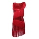 thumbnail image 3 of Vestido de baile latino Sunnimix con flecos y lentejuelas Rojo, 3 of 8
