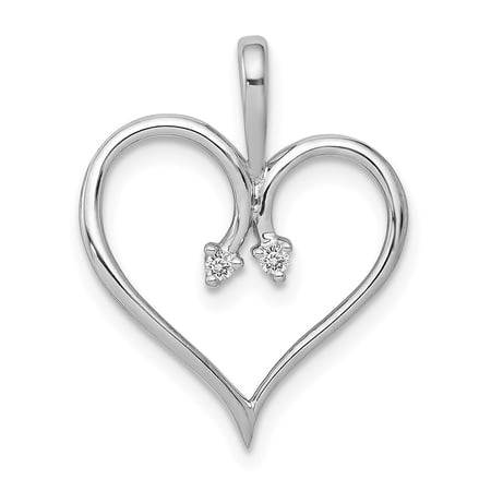 Diamond2Deal 14K White Gold .02 carat AA Diamond Heart Pendant