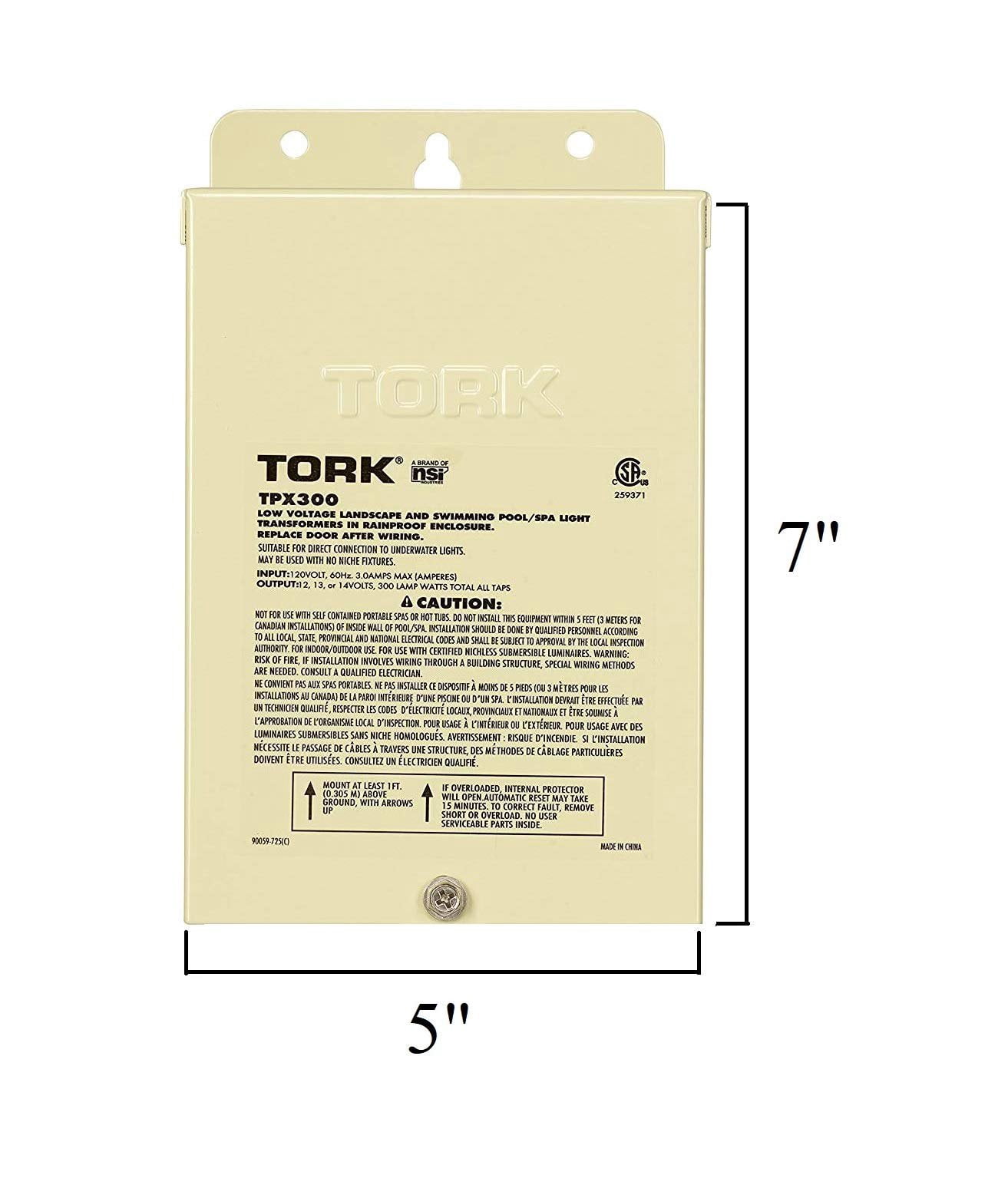 Tork TPX300 Low Voltage 300W Outdoor Pool Landscape Light Transformer Box