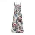 thumbnail image 3 of Baqcunre Jumpsuits for Women Women's Sleeveless Overalls Jumpsuit Casual Floral Print Summer Wide Leg Bib Pants Jumpsuits for Women Dressy One Piece Jumpsuits for Women, 3 of 8