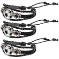 thumbnail image 1 of KAKOWELY Pulsera de fútbol de 3 piezas, pulsera trenzada con dijes de fútbol, pulsera de fútbol, 1 of 4
