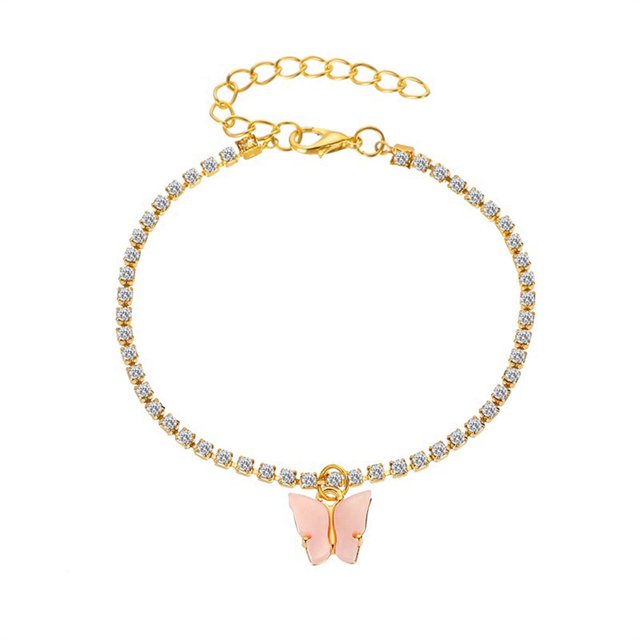 Bracelets de Pieds pour Femmes Plage Cheville Amour Pieds Bijoux pour Femmes, Strass Petit