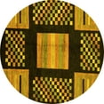 thumbnail image 1 of Ahgly Company Indoor Round Abstract Yellow Modern Area Rugs, 7' Round, 1 of 4