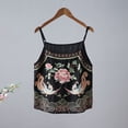 thumbnail image 2 of Tank Tops for Women BWASD Retro Embroidered Loose Fit Camisole Tops Adjustable Thin Straps Lightweight Breathable Casual Trendy Vacation Blouse Summer Black M-XXXL, 2 of 6