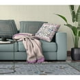thumbnail image 4 of Pond Peacock Indoor/Outdoor Fabric Pillow with Zip in White Muted Pink Black 20", 4 of 4