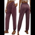 thumbnail image 3 of Pantalones Deportivos de Yoga para Mujer, Holgados, Tipo Harén, para Hacer Ejercicio, Informales, Cómodos, con Bolsillos Púrpura M, 3 of 7