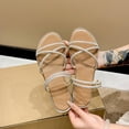 thumbnail image 4 of YgkuHd Women's Summer Slippers,Women's Fashionable Casual Versatile Trendy Flat Decorative Sparkly Plus-Size Shoes Spring/Summer Comfortable Slippers for Summer Season, Daily Wear, 4 of 6