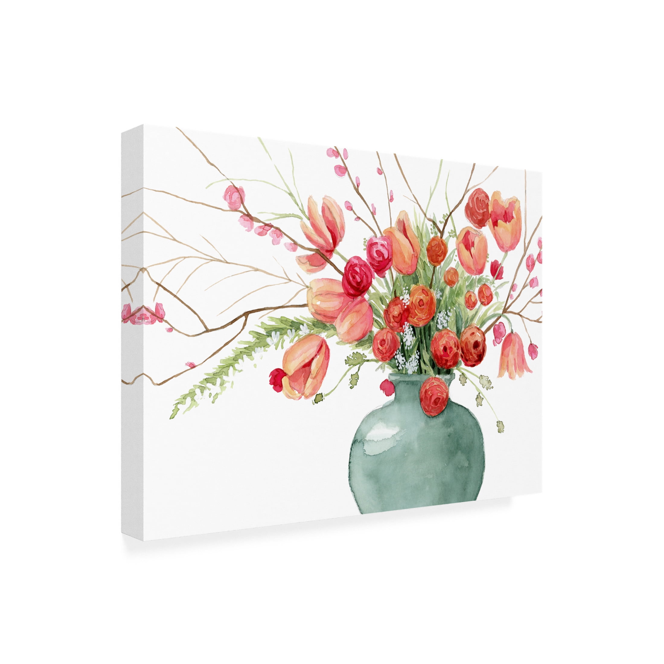 Canvas Wall Art - Grace Popp 'Vogue Bouquet I' Wall Art for Living Room, Bedroom, or Office Décor by Trademark Fine Art - 24 x 18 Inches