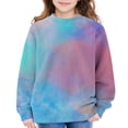 thumbnail image 7 of Girls Cute Tie Dye Fleece Sweatshirts Crewneck Loose Gradient Long Sleeve Casual Streetwear School Outfit Fall Winter Clothes, 7 of 7