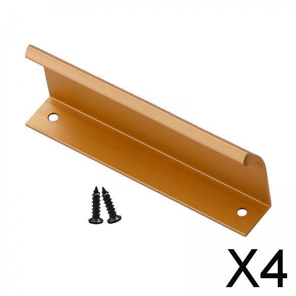 6 tiradores invisibles con mango para puertas de armario, hogar, cocina, dorado, 120mm 4 piezas