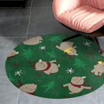 thumbnail image 2 of Christmas Pattern Snowflakes Christmas Trees Cartoon Santa Round Area Rugs for Bedroom Living Room, 3FT Soft Indoor Circle Carpets, Carpet Home Decor Floor Mat, 2 of 6