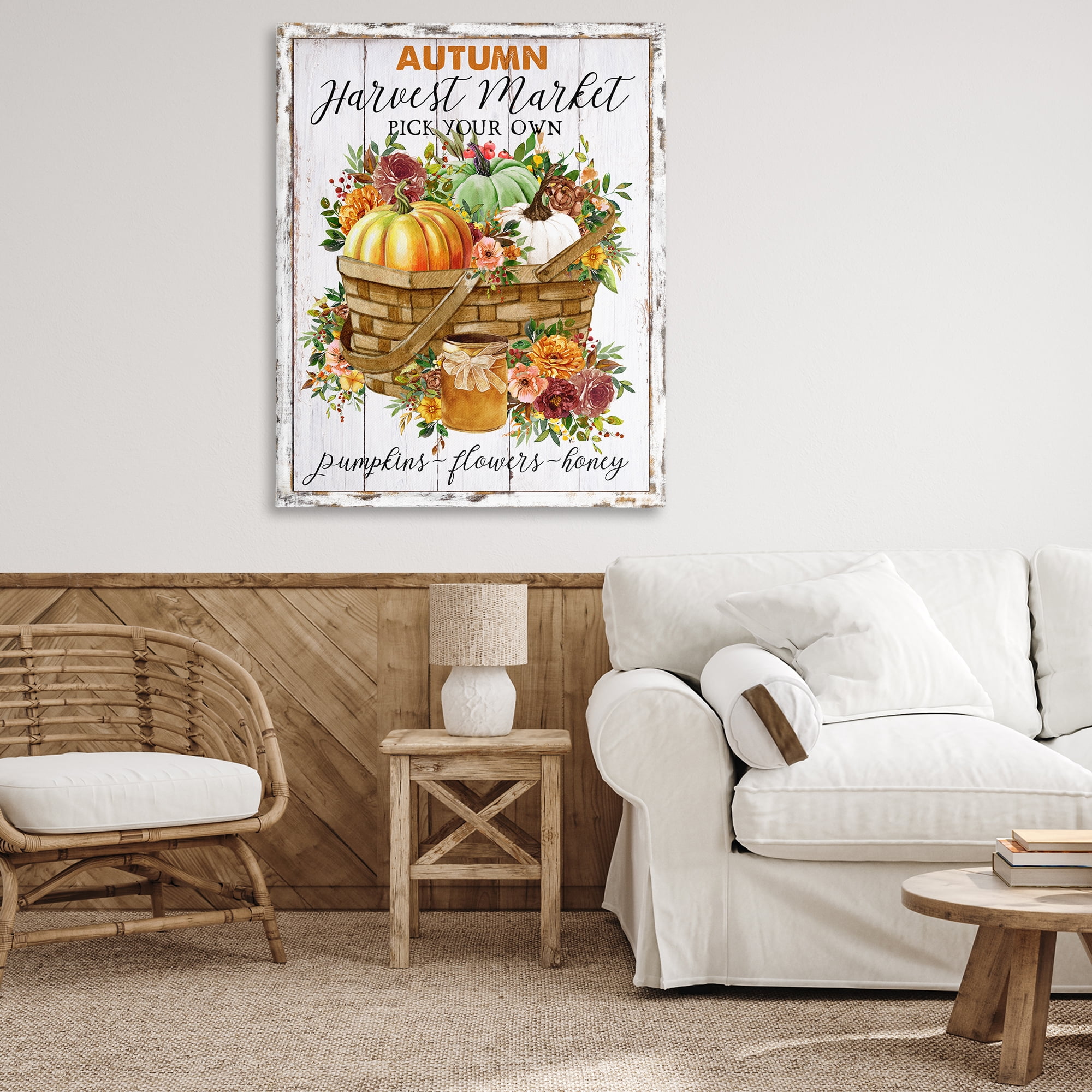 Stupell Industries Autumn Floral Market Holiday Painting Gallery Wrapped Canvas Art Prints Wall Art, 36 x 48