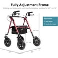 thumbnail image 5 of ELENKER All-Terrain Rollator Walker with 10” Rubber Wheels for Seniors, Red, 5 of 6