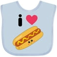thumbnail image 3 of Inktastic I Love Hot Dogs Boys or Girls Baby Bib, 3 of 4