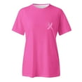 thumbnail image 4 of Cancer Shirts Women Cancer Awareness T-Shirts Cancer Survivor Pink Ribbon Short Sleeve Graphic Tee Short Sleeve Crew Neck Tops (Hot Pink,S, 4 of 4