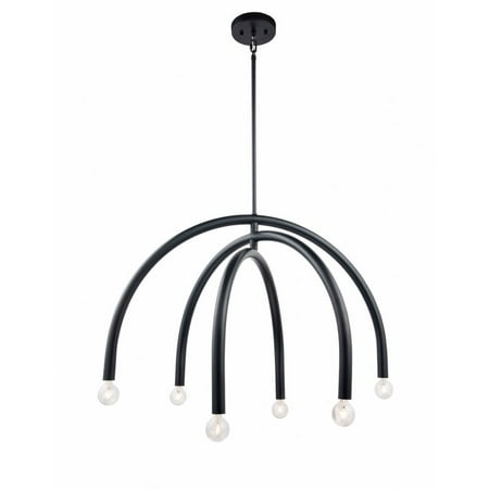 CA106BLK-Brio Lighting-Caboche - 6 Light Chandelier In Mid-Century Modern Style-77.6 Inches Tall and 30 Inches Wide -Traditional Installation