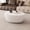 White, variant on Leumius Modern Coffee Table, Sintered Stone Goose Eggs Shape Leather Sofa End Table, Luxurious Side Table for Home Decor Living Room White