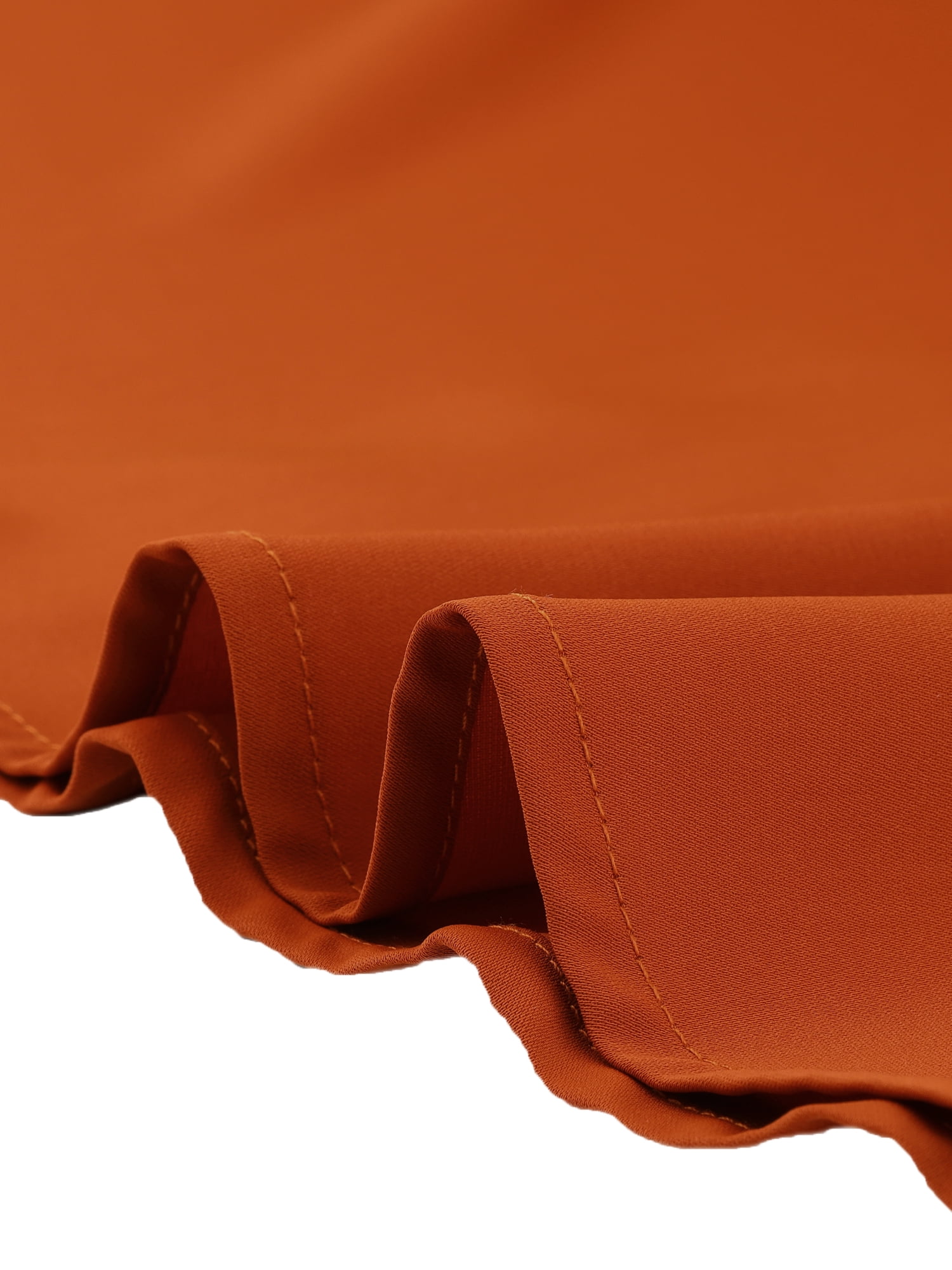 Unique Bargains Women's Plus Size Long Sleeve V Neck Chiffon Pleated Front Tops 3X Caramel