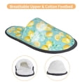 thumbnail image 3 of KLL Yellow Lemon Slippers for Women Men House Slip on Indoor Outdoor Bedroom Furry Fleece Lined Ladies Comfy Anti-Skid Rubber Hard Sole-Large, 3 of 8