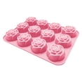 thumbnail image 2 of 1 Pack Rose Silicone Mold Rose Flowers Shaped Silicone Molds 12-Cavity Valentine's Day Roses Chocolate Mold Nonstick Molds for Baking Cupcake Pan Chocolate Pudding Candy Ice Cube Candles Soaps,Pink, 2 of 9
