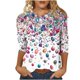 thumbnail image 2 of Karight Women Tops Loose Fit Three Quarter Sleeve V Neck Shirts Y2K Cute Bunny Blouses Dressy Spring Aesthetic Clothes, 2 of 5