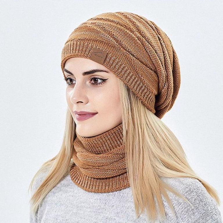 Winter Beanie Hat Scarf,Slouchy Warm Knit Beanie Hat for Men