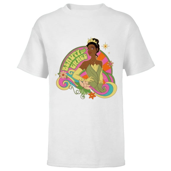 Disney Princess & The Frog Tiana Beauty & Grace - Short Sleeve T-Shirt for Kids - Customized-White
