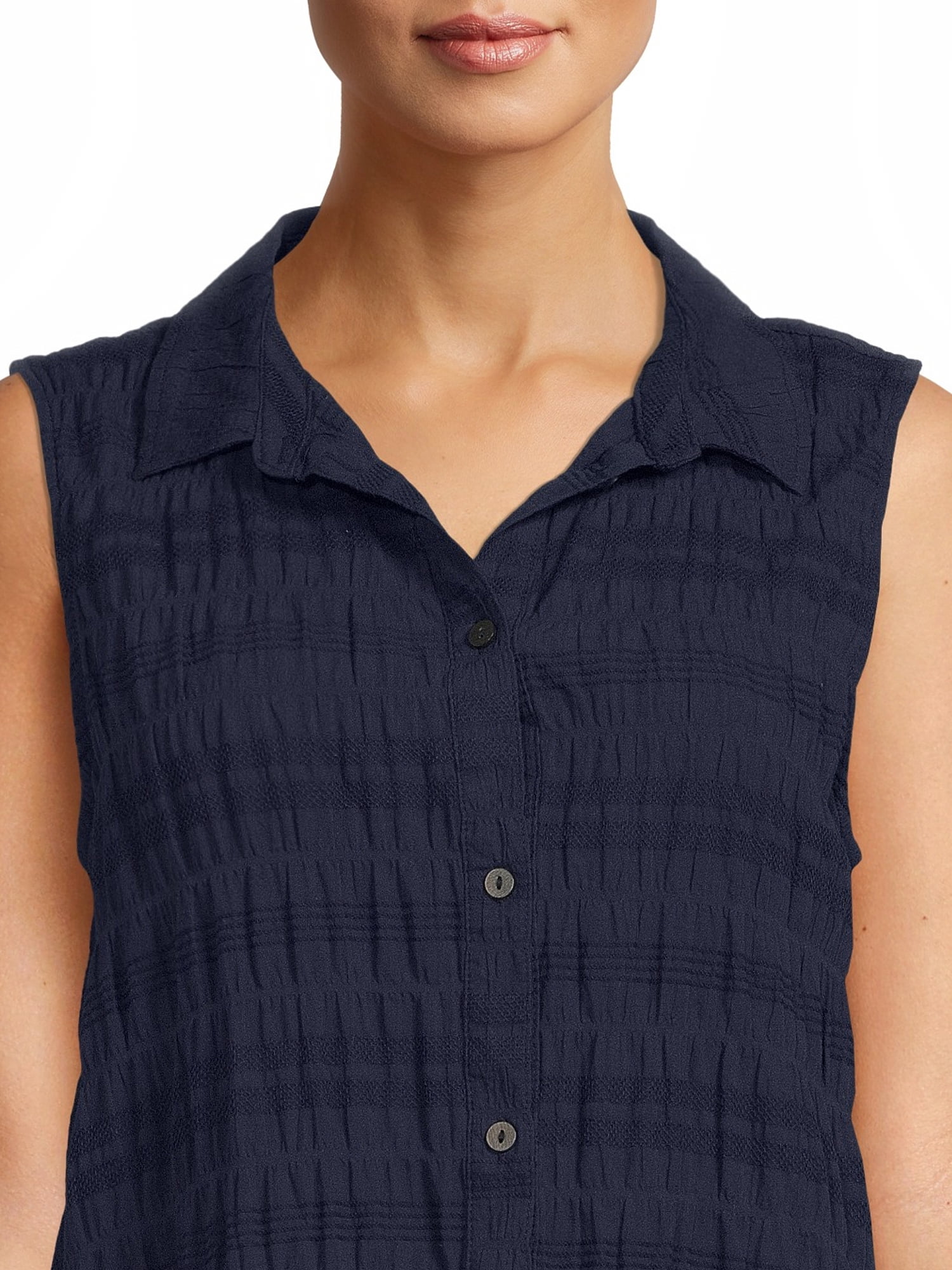 Time and Tru Women's Sleeveless Shirt Dress