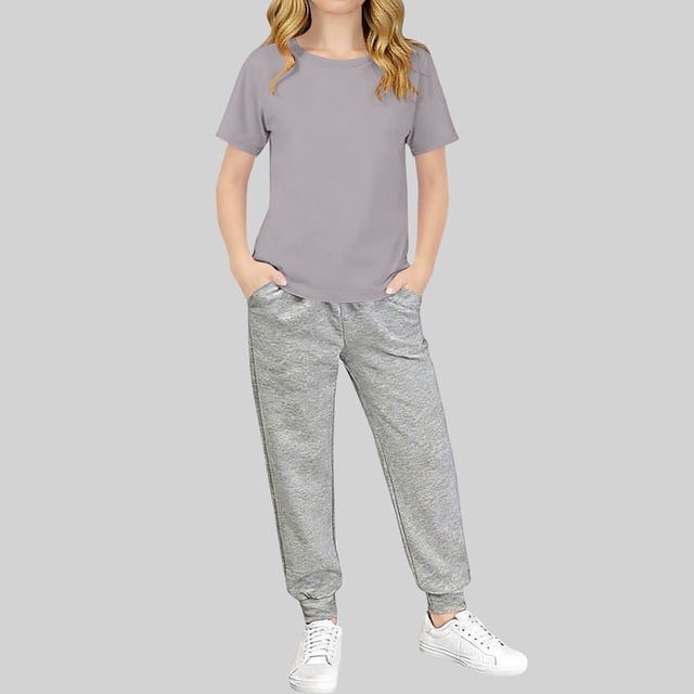 Conjuntos de blusas y camisas de cuello redondo y manga corta Zhongda Conjunto de manga corta para niños Pantalones de manga corta de verano Conjunto de dos piezas Ropa para niños de color sólido Pant