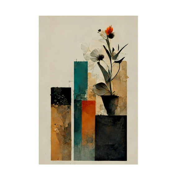 Canvas Wall Art - Treechild 'Geometric Stillife' Wall Art for Living Room, Bedroom, or Office D?cor by Trademark Fine Art - 12 x 19 Inches