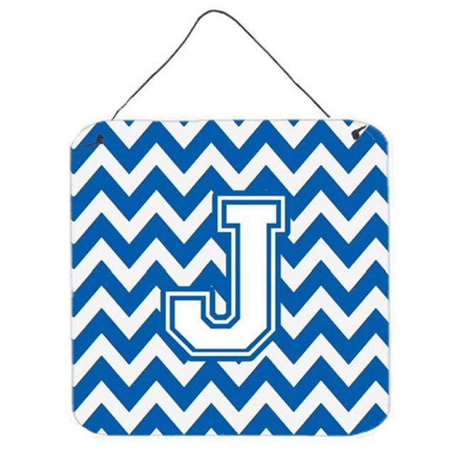 6x6 Multicolor Caroline's Treasures CJ1045-GDS66 Letter G Chevron Blue and White Wall or Door Hanging Prints