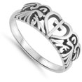 thumbnail image 4 of Oxidized Heart Cutout Cross Filigree Ring .925 Sterling Silver Band Jewelry Female Male Size 6, 4 of 4