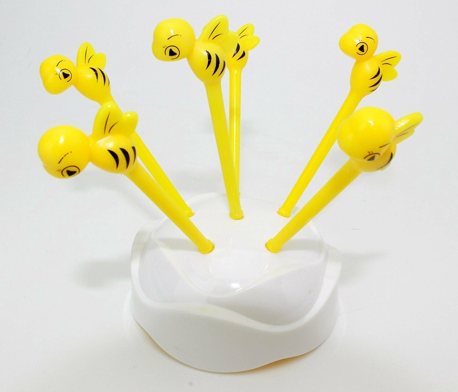 Novelty Design Yellow Bees Fruit Plate Tray Blue Cute Kitchen Utensil Dinnerware LS02084