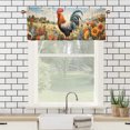 thumbnail image 3 of Farmhouse Rooster Valance Curtain for Kitchen Rustic Wooden Barn Country Sunflowers Window Valance for Living Room Bedroom, Kitchen Valance Rod Pocket Window Curtain 54 by 18 in, 1 Panel, 3 of 6