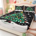 thumbnail image 4 of Manfei Merry Xmas Queen Sheets,Vintage Christmas Winter Snow Queen Sheet Sets,4 Pieces,1 Flat Sheet,1 Fitted Sheet and 2 Pillowcases, 4 of 6