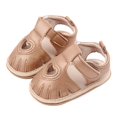 thumbnail image 2 of Gubotare Baby Girl Shoes Baby Boys Girls Summer Beach Sandals Non Slip Soft Rubber Sole Toddler Outdoor Closed-Toe First Walker Shoes Size 4 (Gold, 4), 2 of 7