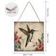 thumbnail image 2 of Hummingbird Wall Art Bird Wooden Sign Farmhouse Decor Vintage Pictures for Bedroom Bathroom Kitchen Wall Decorations Bar Interior Decor 12"x12" Wooden Hanging Signs, 2 of 8