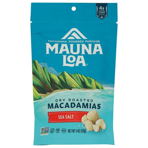 Pack of 6, Mauna Loa Dry Roasted Sea Salt Macadamias, 4 oz