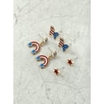 thumbnail image 4 of Way to Celebrate Americana Goldtone Earring Trio, 3 Pairs, 4 of 4